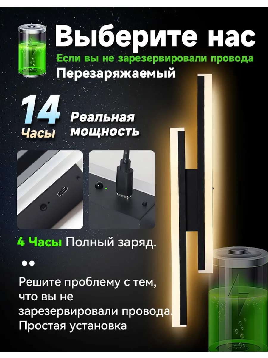 SEEDIQ Настенный светильник беспроводной, перезаряжаемый